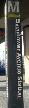 Metro sign post for Eisenhower Ave